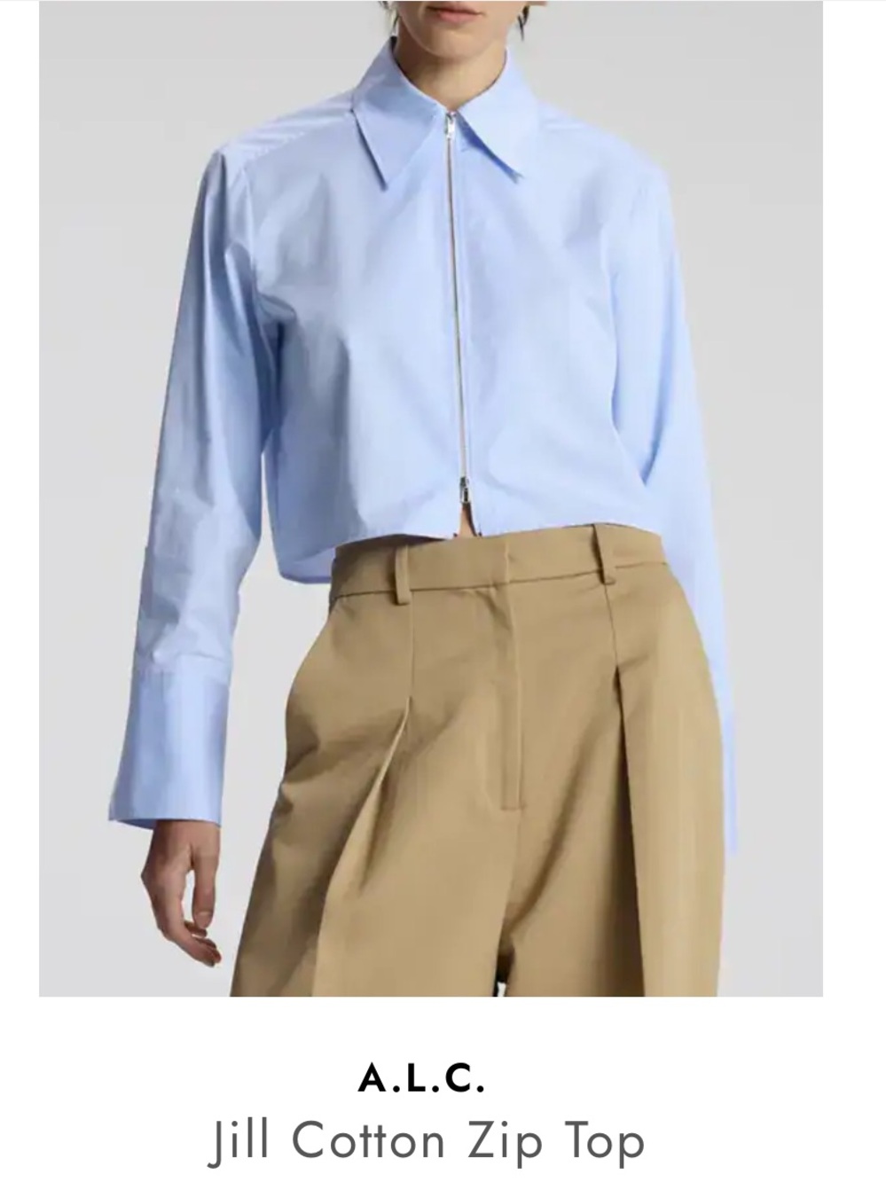 A.L.C. Jill Cotton Zip Top